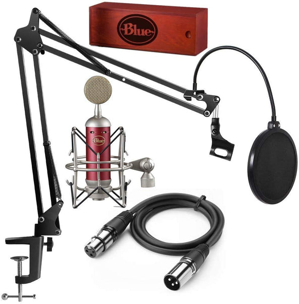 Blue Microphones Spark SL Condenser Microphone Podcast Recording bundle with Gooseneck Pop Filter, Boom Arm and XLR Cable