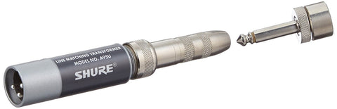 Shure A95U Transformer; Low Z, Male XLR to High Z MC1M Connector with Mating 1/4