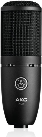 AKG Perception 120 Large Diaphragm Condenser Microphone w/Planet Waves 10' Mic Cable and Pop Filter