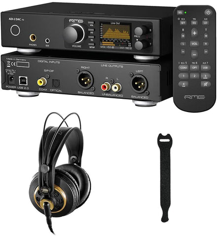 RME ADI-2 DAC FS Ultra-Fidelity PCM/DSD DA Converter with AKG K240 Studio Pro Headphones &amp; 10-Pack Straps Bundle