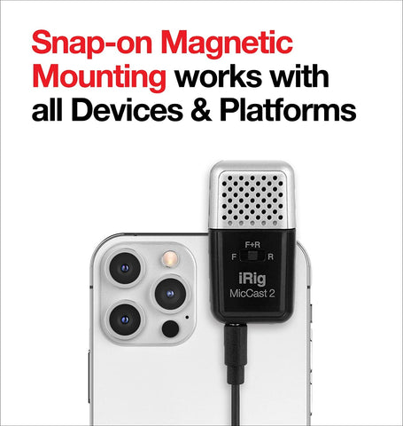 IK Multimedia iRig Mic Cast 2 Pocket-Sized Microphone for iPhone, iPad, and Android Devices