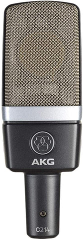 AKG C214 Large-Diaphragm Condenser Microphone with Pop Filter &amp; 20' XLR Cable