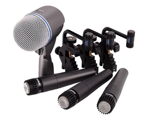 Shure DMK57-52 Drum Microphone Kit + (4) XLR Cables Bundle (8 items)
