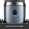 Blue Yeti Nano Professional Condenser USB Microphone with Multiple Pickup Patterns &amp; No-Latency Monitoring for Recording and Streaming on PC &amp; Mac - Shadow Grey