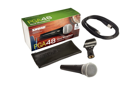 Shure PGA48-XLR Cardioid Dynamic Vocal Microphone with 15' XLR-XLR Cable