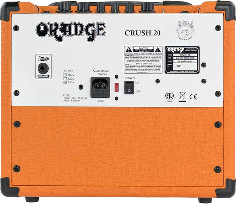 Orange Crush 20 Guitar Combo Amplifier Bundle with Instrument Cable and Polishing Cloth
