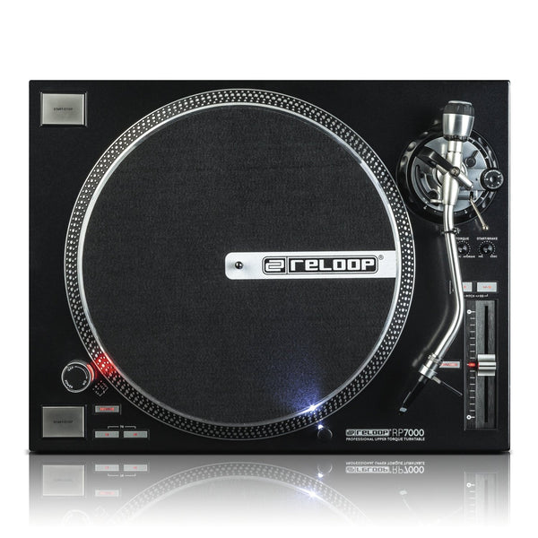 Reloop RP-7000 Quartz Driven DJ Turntable with Upper-Torque Direct Drive, Black (Refurb)