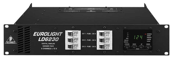 Behringer EUROLIGHT LD6230 Professional 6-Channel 10 A Dimmer Pack with DMX and Analog Control