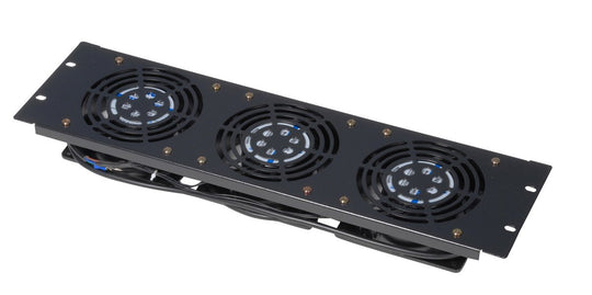 Gator 3U Vented Fan Panel and 3 Fans