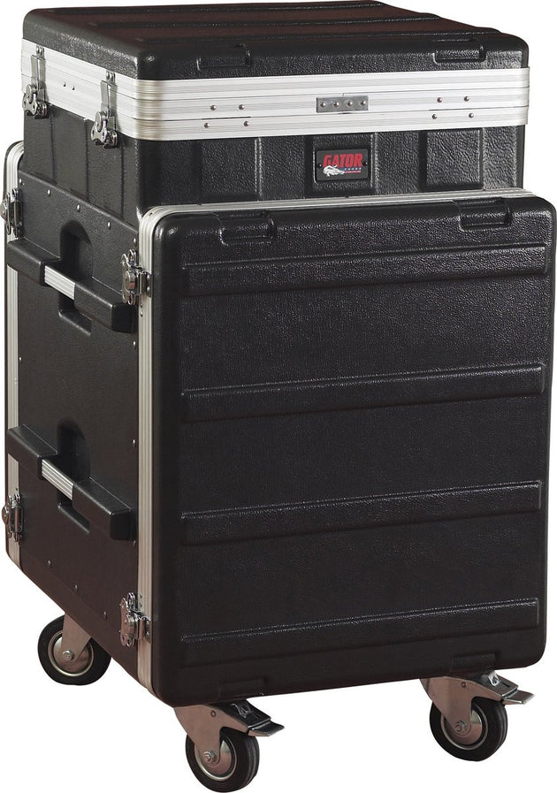 Gator 10U Top 11U Side Console Audio Rack w Power Supply