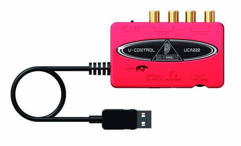 Behringer U-CONTROL UCA222 Ultra-Low Latency 2 In/2 Out USB Audio Interface with Digital Output