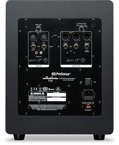 PreSonus Temblor T10 Powered Studio Subwoofer+Software bundle+Footswitch+Cable