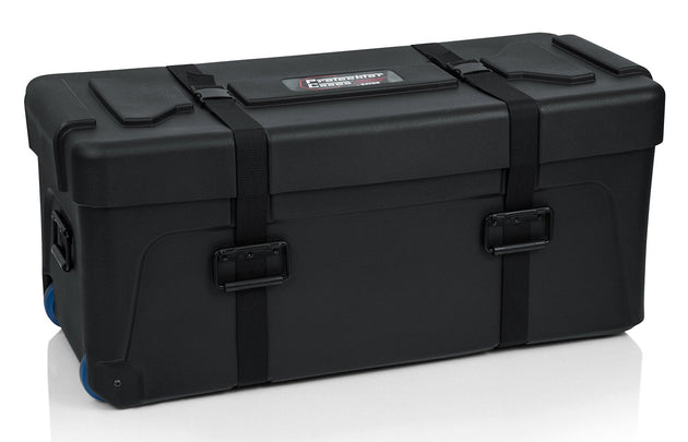 Gator GP-TRAP-3614-16 Deluxe Molded Drum Hardware Trap Case with Removable Tray and Heavy-duty Recessed Wheels - 36"X14"X16"