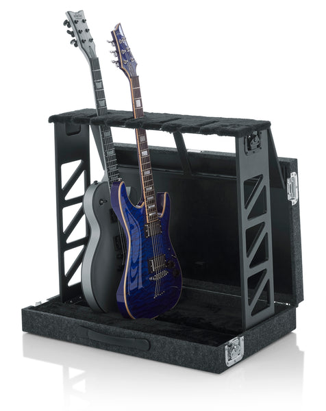 Gator Cases Compact Stand Case Holds up to (4) Acoustic or Electric Guitars (GTRSTD4) Rack Style Folds Fits