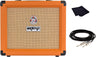 Orange Crush 20 Guitar Combo Amplifier Bundle with Instrument Cable and Polishing Cloth