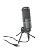 Audio Technica AT2020USB+ Side-address cardioid condenser microphone with USB digital output, built-in headphone jack, headphone volume control and mix control