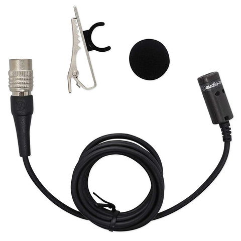 Audio Technica AT829CW Condenser Lavalier Microphone Mic + Samson Headphones