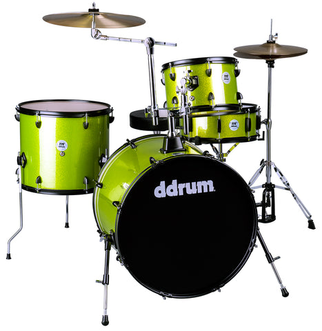 DDrum D2 Rock Kit Lime Spkl W/ Blk Hardware